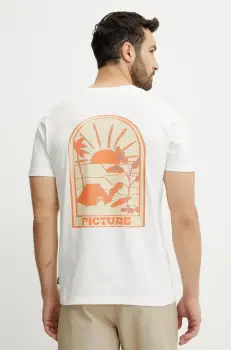 Picture tricou din bumbac Endako culoarea alb, cu imprimeu, MTS1226 imagine