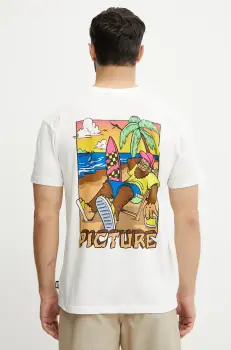 Picture tricou din bumbac Squatchy culoarea alb, cu imprimeu, MTS1268 imagine