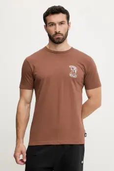 Picture tricou din bumbac Terra culoarea maro, cu imprimeu, MTS1266 imagine