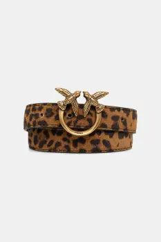 Pinko curea din piele intoarsa Leopard print imagine