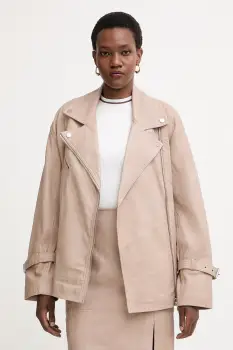 Pinko geaca de biker pentru femei, din piele imagine