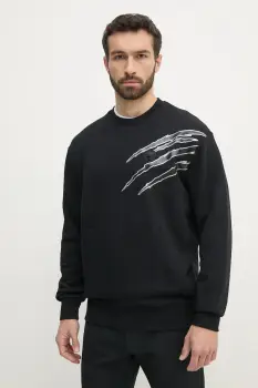 PLEIN SPORT bluza barbati, culoarea negru, cu imprimeu, SAEC MJO1328 STE001N imagine