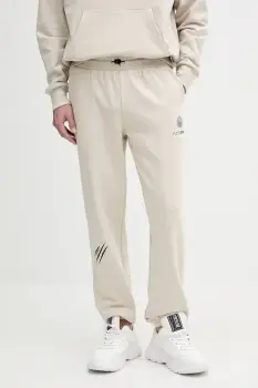 PLEIN SPORT pantaloni de trening culoarea bej, cu imprimeu, SAEC MJT2474 STE001N imagine