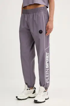 PLEIN SPORT pantaloni de trening culoarea violet, cu imprimeu, SAEC WJT2046 STE003N imagine