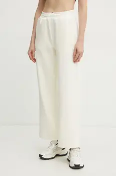 PLEIN SPORT pantaloni de trening femei, culoarea bej, neted, SAEC WJT2028 STE003N imagine