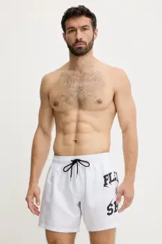 PLEIN SPORT pantaloni scurti de baie culoarea alb, PS25MBM01 imagine