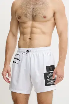 PLEIN SPORT pantaloni scurti de baie culoarea alb, PS25MBM05 imagine