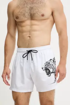 PLEIN SPORT pantaloni scurti de baie culoarea alb, PS25MBM06 imagine