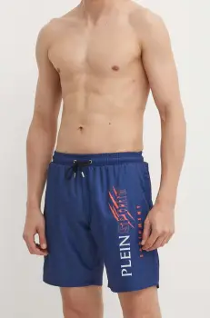 PLEIN SPORT pantaloni scurti de baie culoarea albastru marin imagine