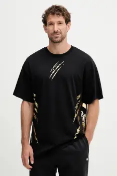 PLEIN SPORT tricou din bumbac culoarea negru, cu imprimeu, FAEC MTK8358 STE001N imagine