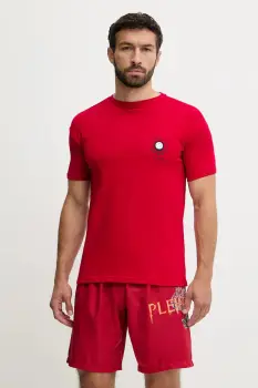 PLEIN SPORT tricou din bumbac culoarea rosu, cu imprimeu, PS25MTS09 imagine