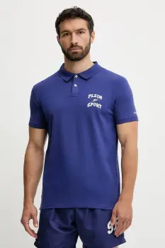 PLEIN SPORT tricou polo culoarea bleumarin, cu imprimeu, PS25MPL01 imagine