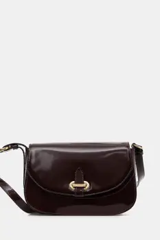 Pollini geanta de piele culoarea bordo, PC4403PP0N QB1 imagine