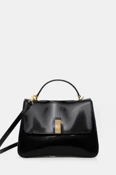 Pollini geanta de piele culoarea negru, PC4417PP0N QB1 imagine