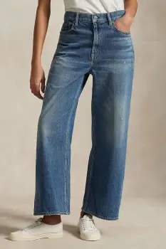 Polo Ralph Lauren blugi din bumbac Wd Lg Crp Ankle Wide imagine