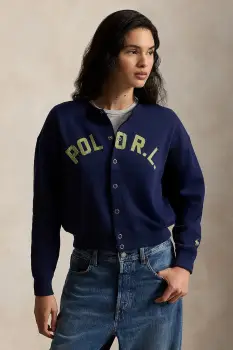 Polo Ralph Lauren hanorac cu fermoar pentru femei cu bumbac imagine