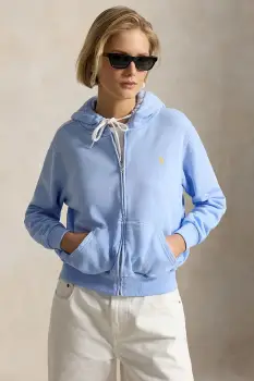 Polo Ralph Lauren hanorac cu fermoar si gluga pentru femei, din bumbac ISLAND FLC-KNT-SWEATSHIRT imagine