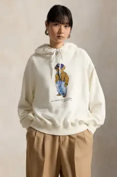 Polo Ralph Lauren hanorac cu gluga pentru femei cu bumbac imagine