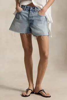 Polo Ralph Lauren pantaloni scurti pentru femei, din denim RIGID DENIM-WVN-SHORTS imagine