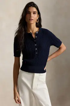 Polo Ralph Lauren pulover cu maneca scurta pentru femei din bumbac imagine