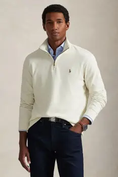 Polo Ralph Lauren pulover de bumbac 40/1 DBL KNIT JACQ imagine