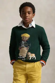 Polo Ralph Lauren pulover de bumbac pentru copii imagine