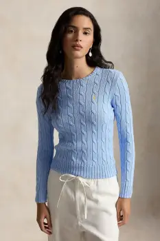 Polo Ralph Lauren pulover pentru femei, din bumbac PIMA COTTON -LSL-PLO imagine