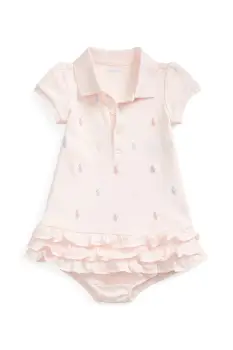 Polo Ralph Lauren rochie din bumbac pentru bebelusi imagine