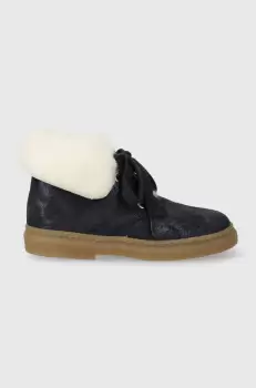 Pom D'api cizme de iarna pentru copii din piele intoarsa TRIX FUR G culoarea albastru marin imagine