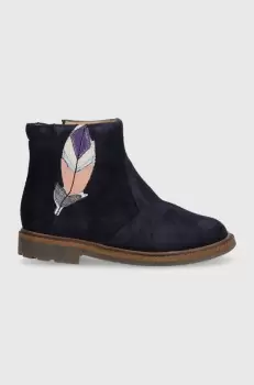 Pom D'api cizme din piele intoarsa pentru copii SISTER FEATHER culoarea albastru marin imagine