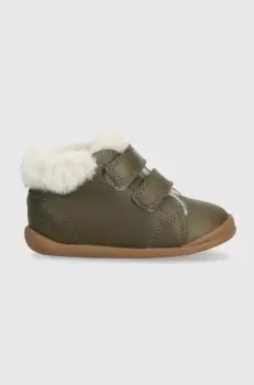 Pom D'api ghete de iarna pentru copii din piele FLEX-UP EASY FUR culoarea verde imagine
