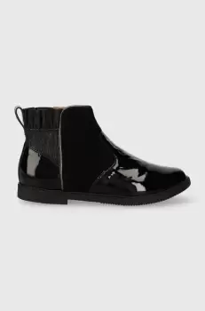 Pom D'api ghete din piele pentru copii CITY FRIZZ culoarea negru imagine