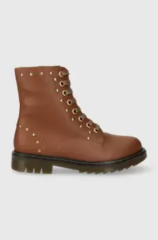 Pom D'api ghete din piele pentru copii SID HI STUD culoarea maro imagine