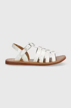 Pom D'api sandale din piele pentru copii culoarea alb imagine
