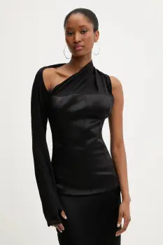 PRESSIAT bluza de lana culoarea negru, uni, PRE119FW24 imagine