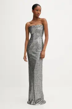 PRESSIAT rochie culoarea gri, maxi, mulata, PRE418FW24 imagine