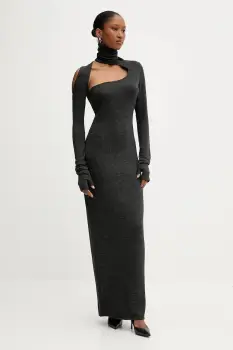 PRESSIAT rochie culoarea gri, maxi, mulata, PRE419FW24 imagine