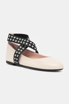 Pretty Ballerinas balerini de piele Nicole culoarea bej, 52562_002 imagine