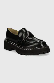 Proenza Schouler mocasini de piele Lug Sole femei, culoarea negru, cu toc plat, PS43101A imagine