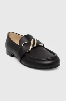 Proenza Schouler mocasini de piele Monogram femei, culoarea negru, cu toc plat, PS42231A imagine