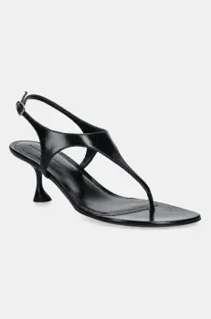 Proenza Schouler sandale de piele Tee Thong culoarea negru, SH252042A imagine