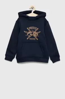 Protest bluza copii culoarea albastru marin, cu gluga, cu imprimeu imagine