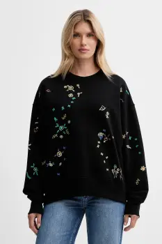 PS Paul Smith hanorac de bumbac culoarea negru, cu imprimeu, W2R-185V-TP5177 imagine