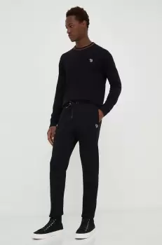 PS Paul Smith pantaloni de trening din bumbac culoarea negru, neted imagine