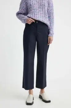 PS Paul Smith pantaloni femei, culoarea albastru marin, drept, high waist, W2R.319T.M30368 imagine