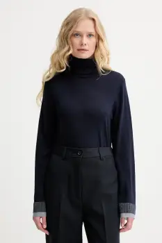 PS Paul Smith pulover de lana culoarea bleumarin, light, cu guler, W2R-420NJ-N31241 imagine