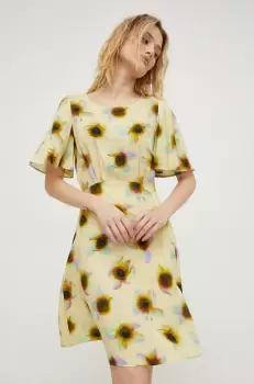 PS Paul Smith rochie culoarea galben, mini, evazati imagine