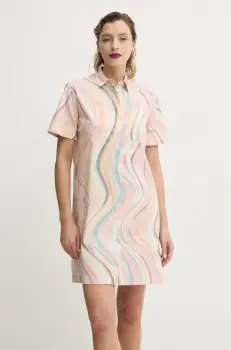PS Paul Smith rochie din bumbac culoarea bej, mini, drept, W2R.649D.P31281 imagine