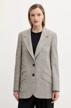 PS Paul Smith sacou din lana culoarea gri, un singur rand de nasturi, cu imprimeu, W2R-424J-T31313 imagine