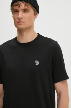 PS Paul Smith tricou din bumbac barbati, culoarea negru, neted, M2R.011R.KZEBRA imagine